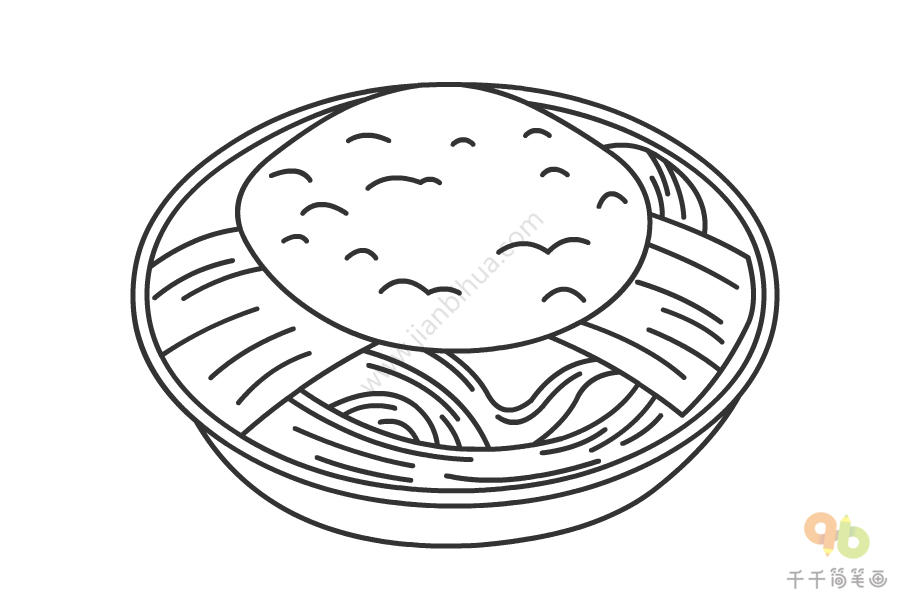 北京美食简笔画黑白图片