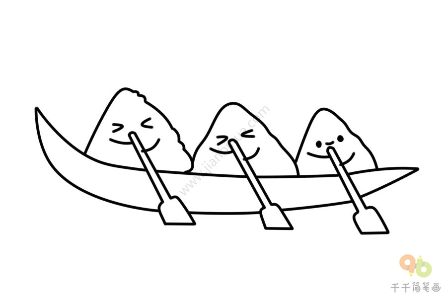 划龙舟怎么画 简图图片