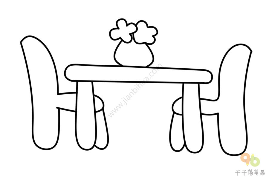 桌子和椅子简笔画图片