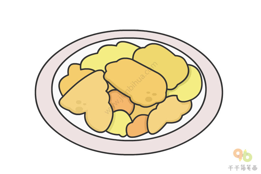 黄瓜炒鸡蛋的简笔画图片