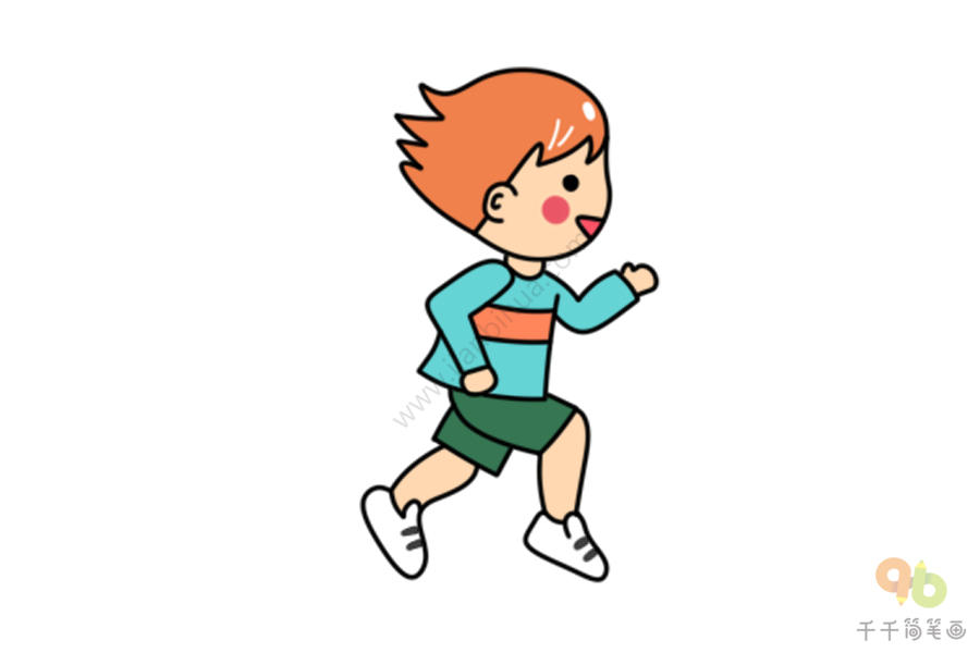 奔跑中的小男孩简笔画图片