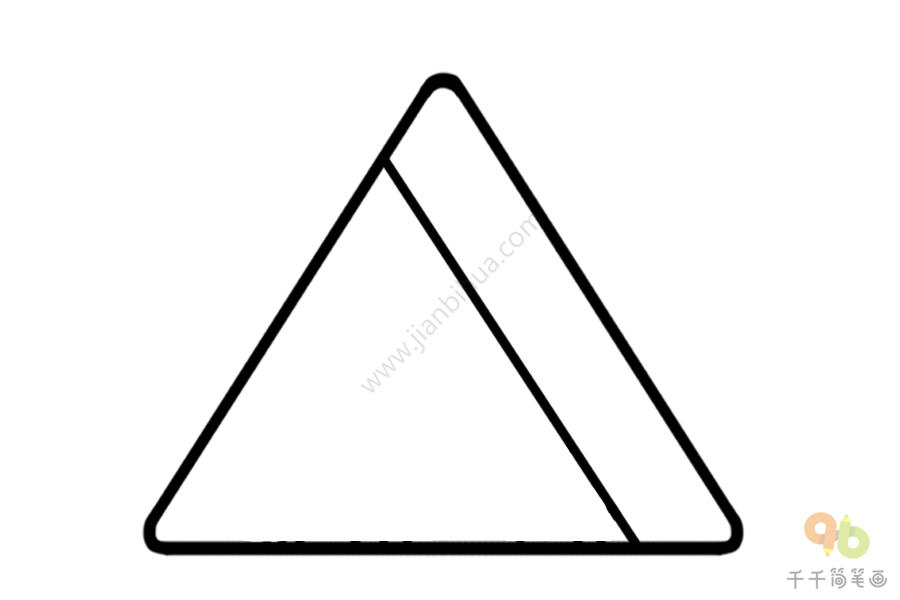 形状72变用三角形画出披萨简笔画