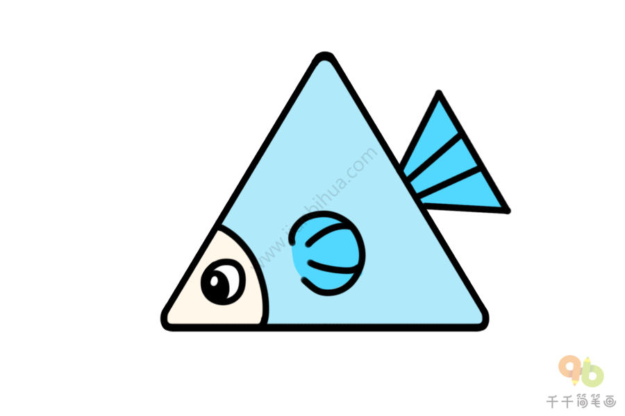 三角形鱼的简笔画图片