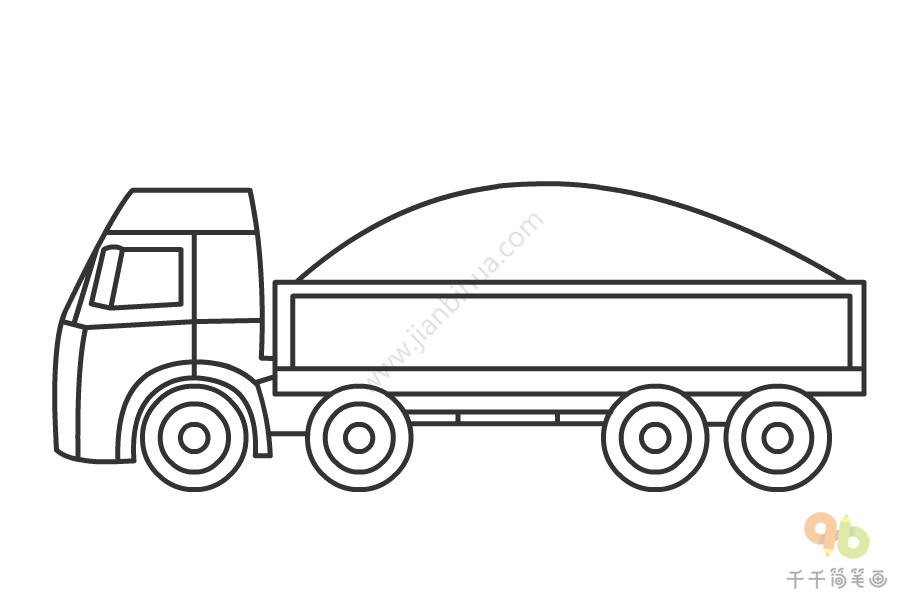 巨轮卡车简笔画图片