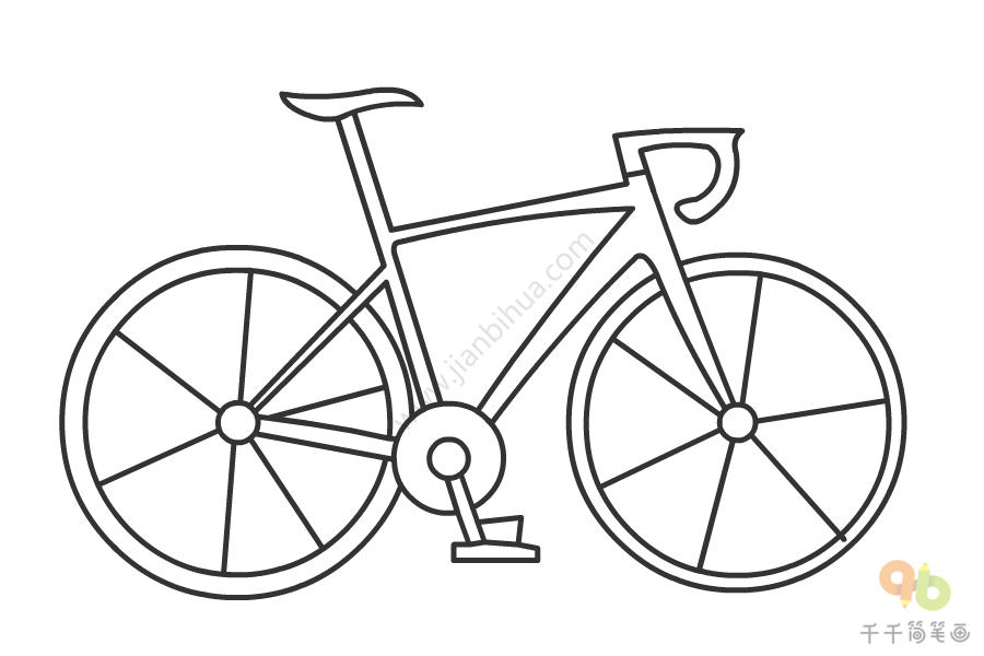 山地自行车简笔画怎么画