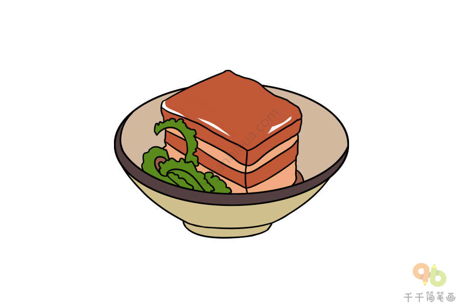 东坡肉简单画法图片