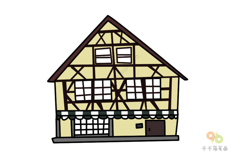 欧式小房子简笔画图片