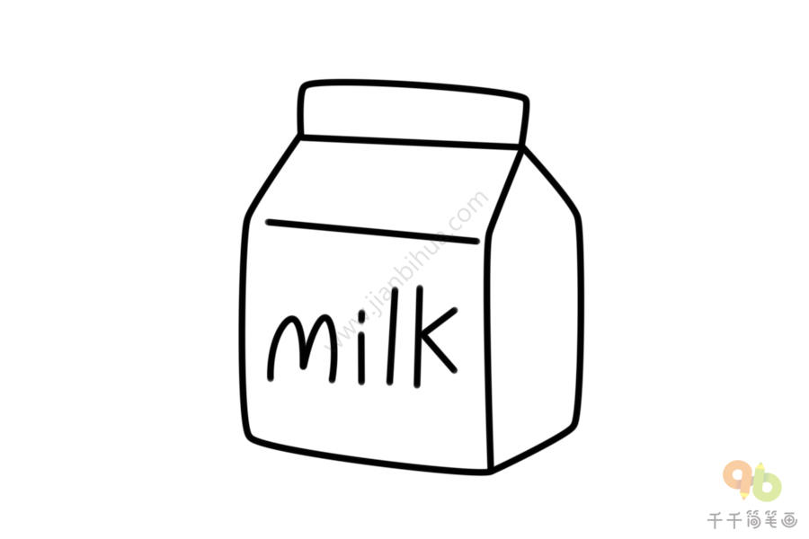 牛奶怎么画可爱图片
