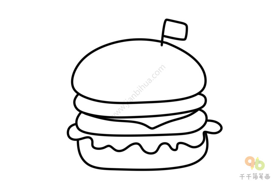 hamburger的简笔画图片