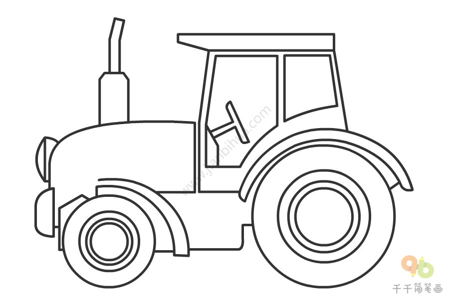 带车厢的拖拉机画法图片