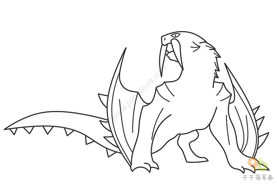 沟牙龙简笔画怎么画