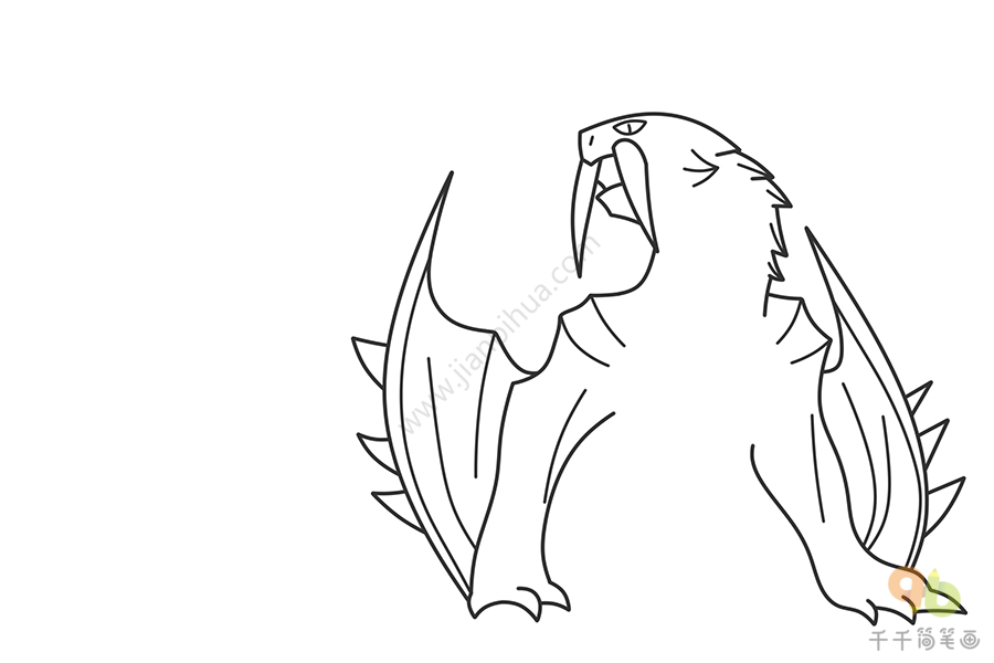 沟牙龙简笔画怎么画