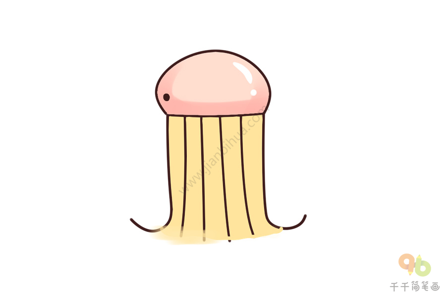 百变英文字母 用j画水母简笔画