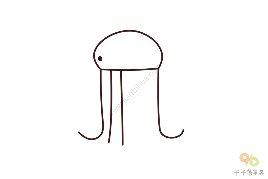 百变英文字母 用j画水母简笔画