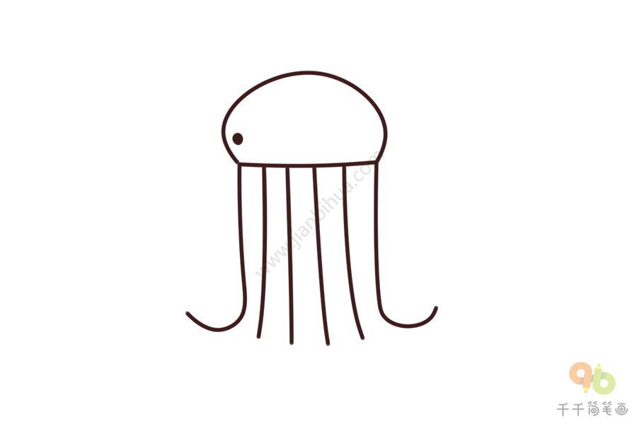 百变英文字母 用j画水母简笔画
