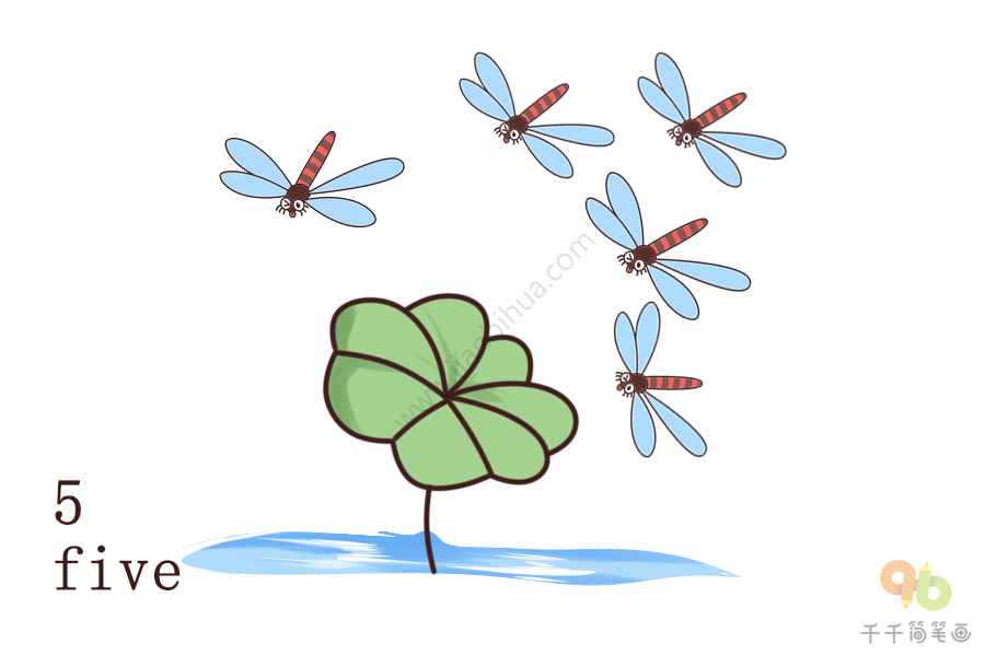 宝宝学英语 认识数字5的英语单词