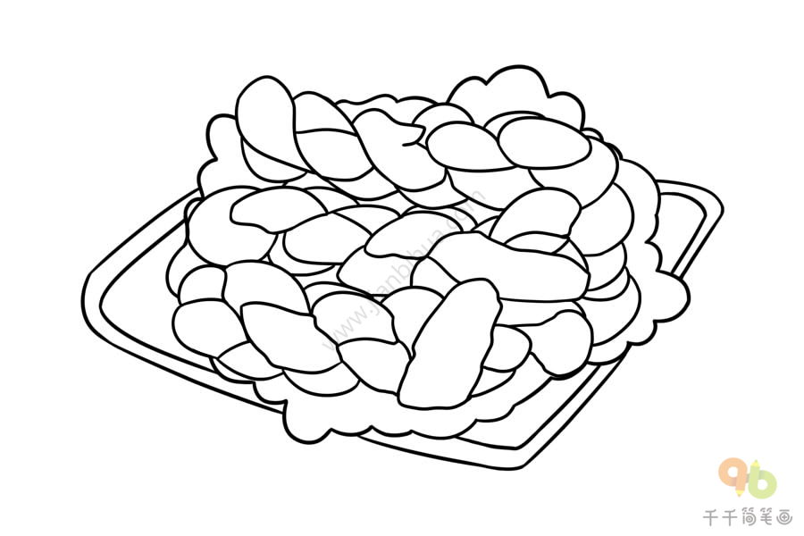 食物麻花简笔画 简单图片