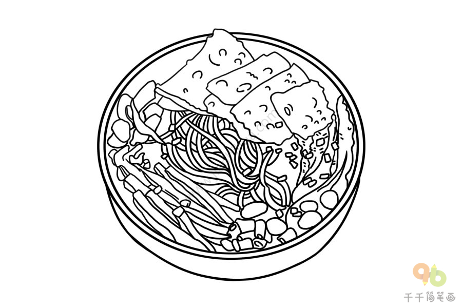 柳州美食 螺蛳粉简笔画