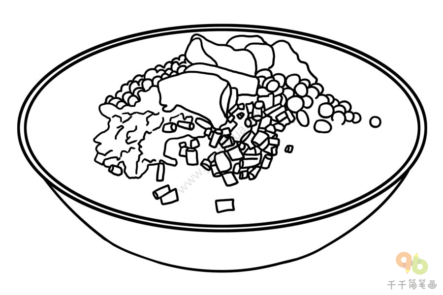 四川成都肥肠粉简笔画