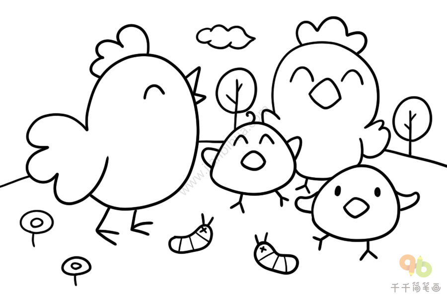 蛋宝宝的家简笔画图片