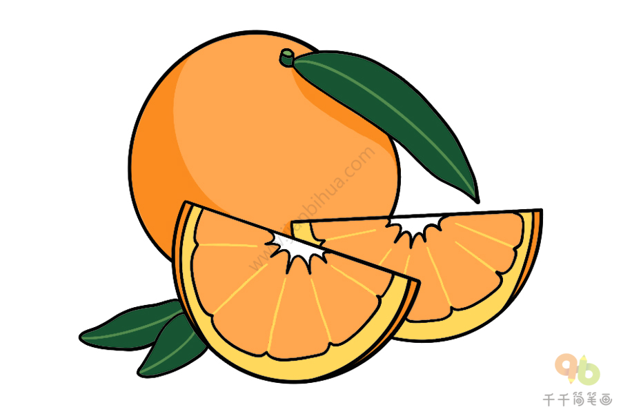 橘子涂色简笔画图片