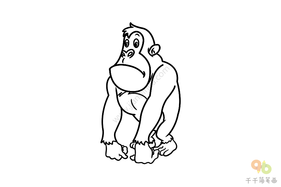 巨猿的简笔画图片