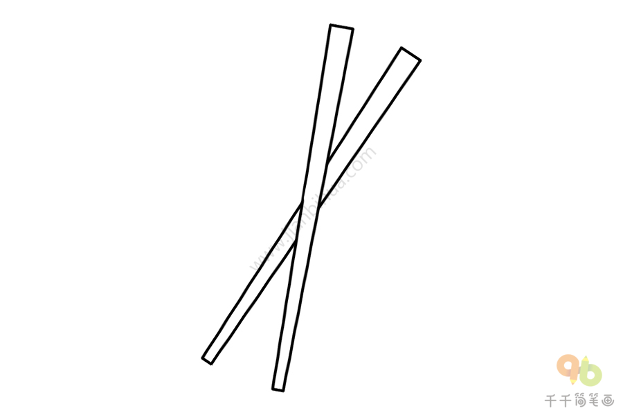 筷子简笔画步骤图片