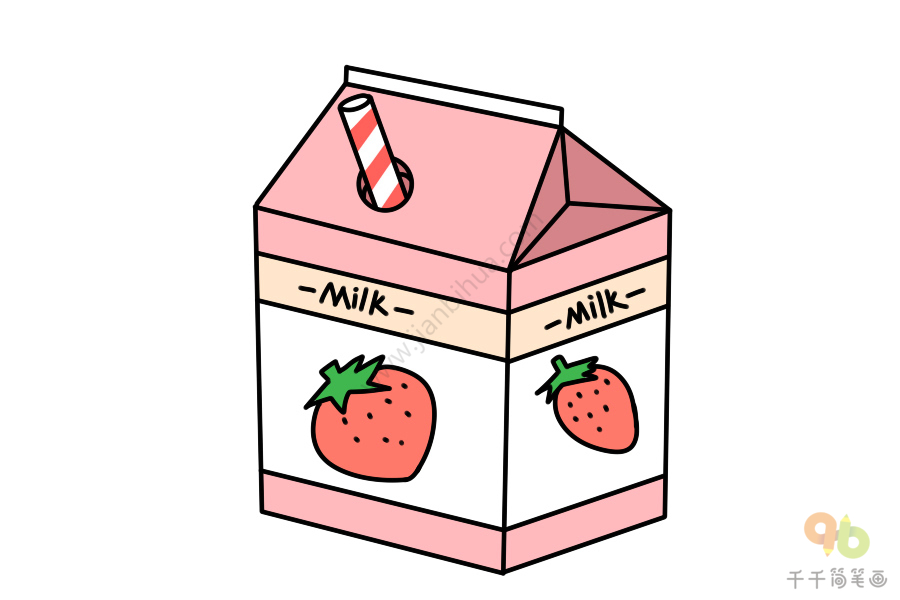 酸奶简笔画彩色图片