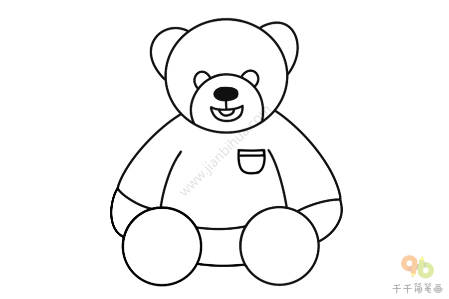 毛绒玩具熊简笔画图片