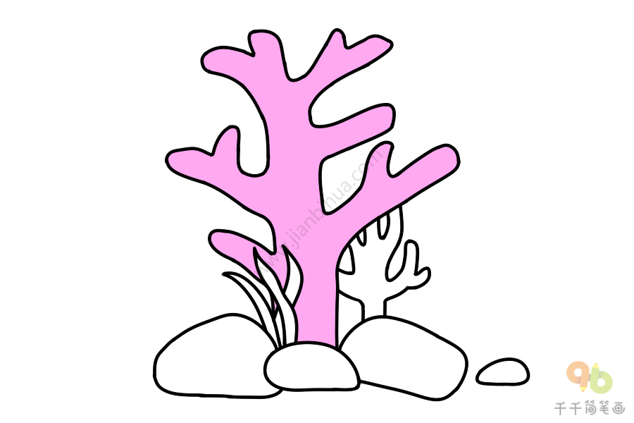 海底珊瑚简笔画 海草图片