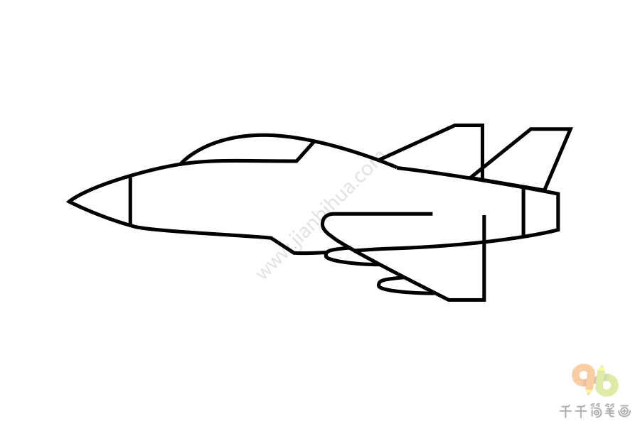 画一架战斗机 简笔画图片
