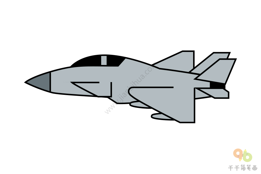 未来战斗机简笔画飞机图片