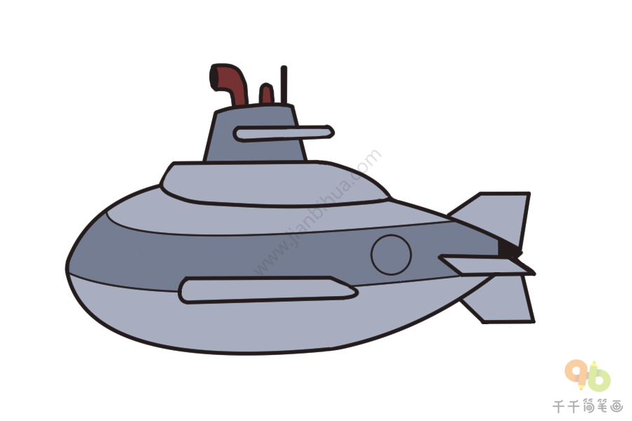 军用潜水艇简笔画战斗图片