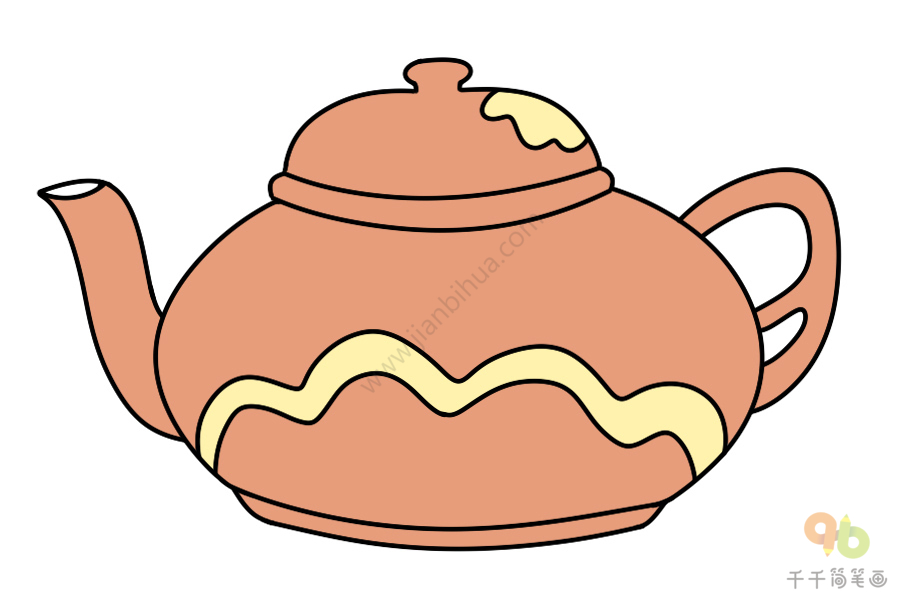 茶壶简笔画简单 彩色图片