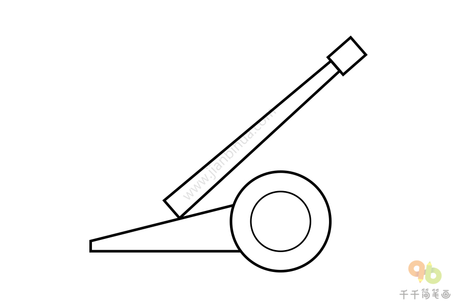 儿童简笔画高射炮的画法简单易学的高射炮简笔画教你怎么画高射炮简笔