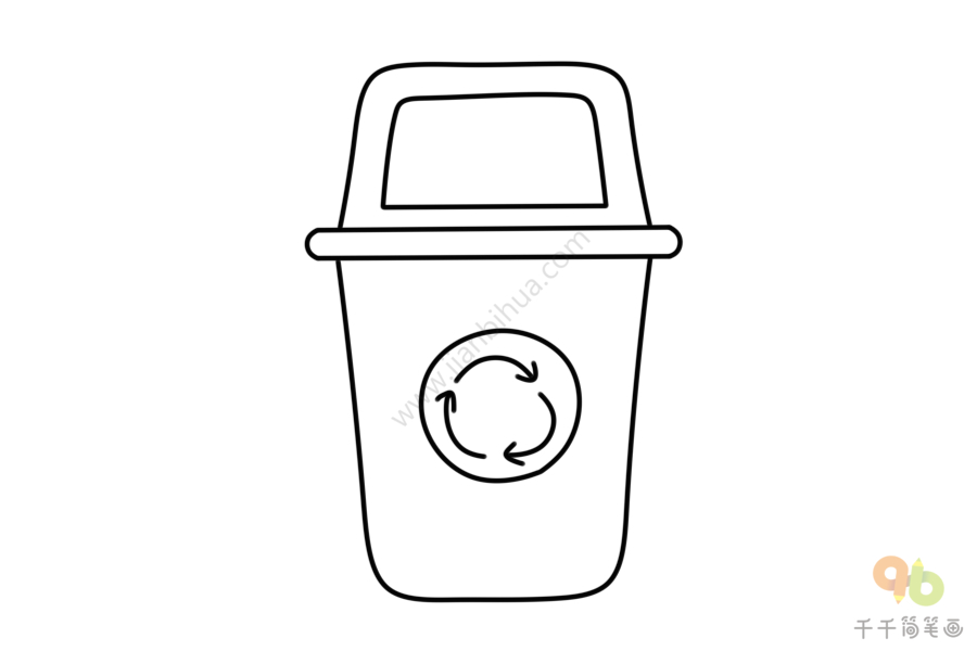 环保垃圾桶绘画图片
