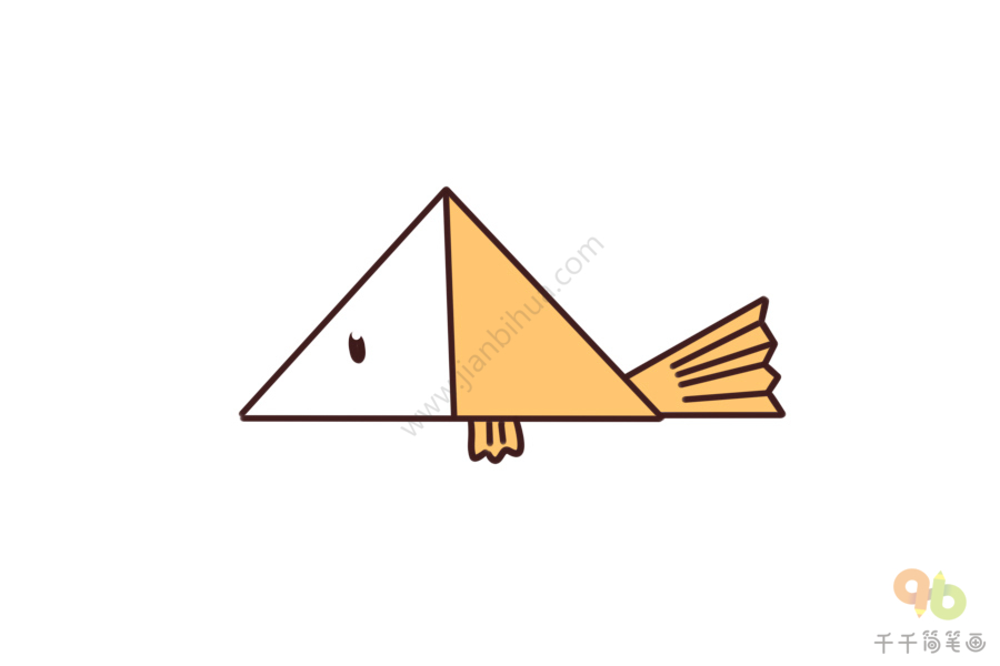 三角形鱼的简笔画图片