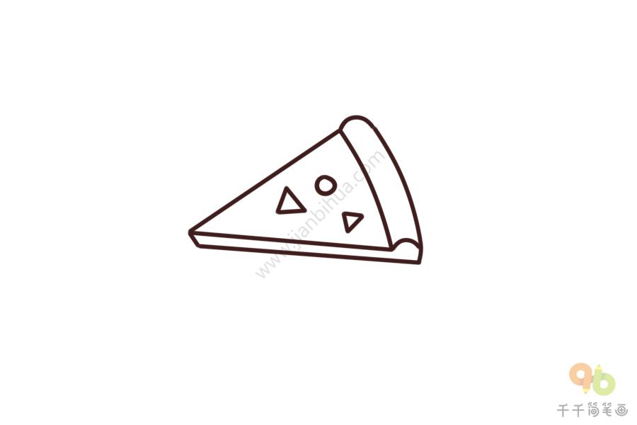 三角形画披萨简笔画几何图形简笔画,食物简笔画,披萨简笔画,三角形简