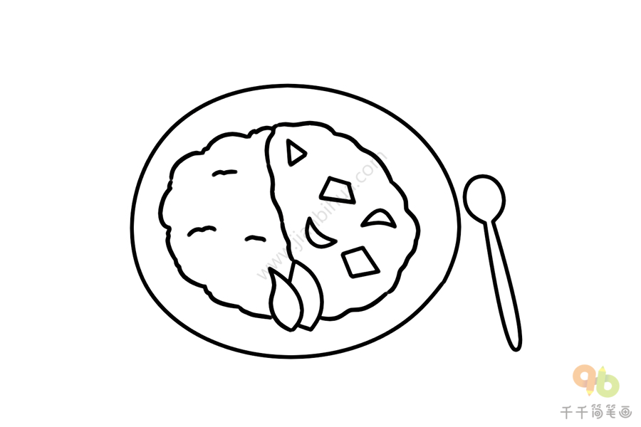 咖喱饭的简笔画图片