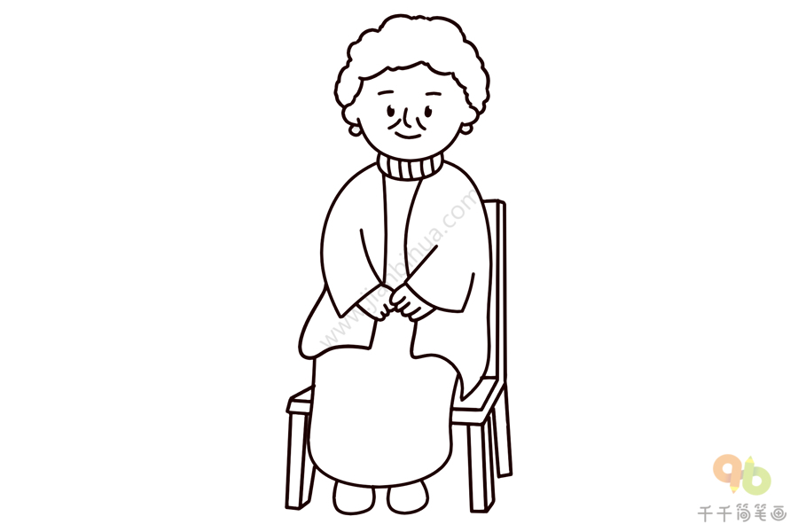 奶奶(祖母)  grandma幼儿启蒙英语,宝宝英文认知,儿童学英语简笔画