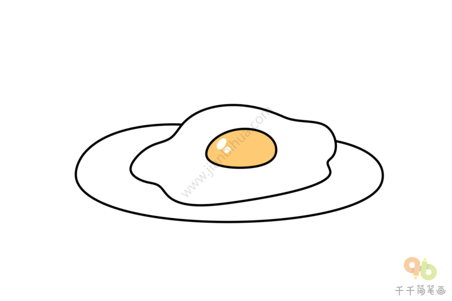 煎鸡蛋简笔画步骤图