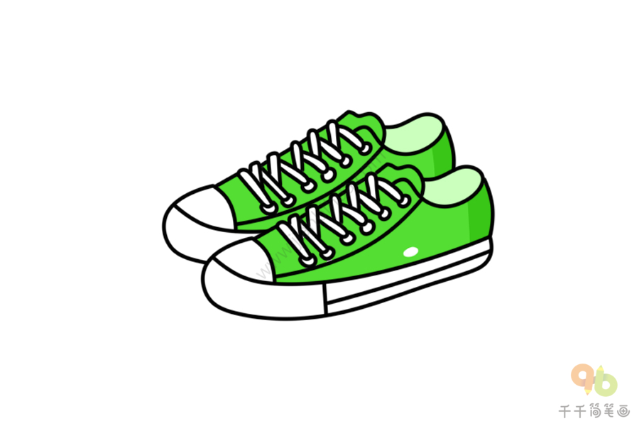 绿色板鞋简笔画画法