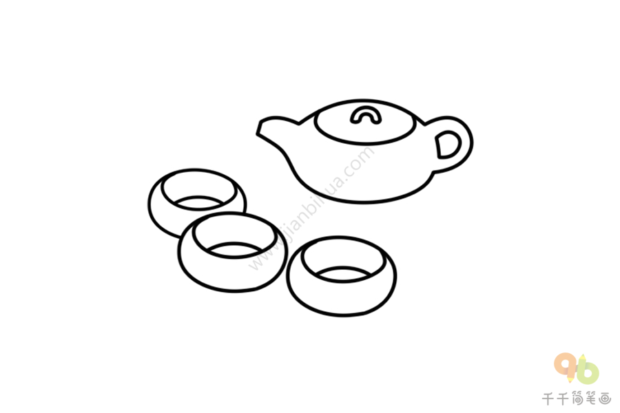 茶具画法简笔画图片图片
