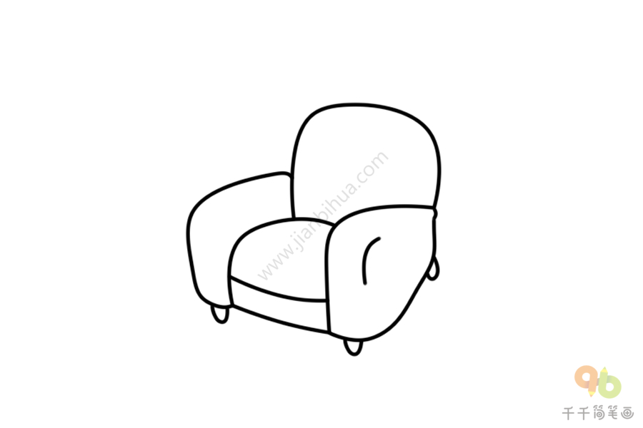 沙发背面怎么画最简单图片