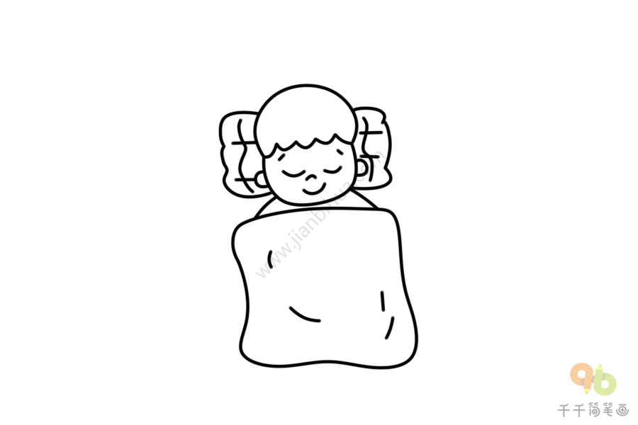 睡觉的人简笔画 人体图片