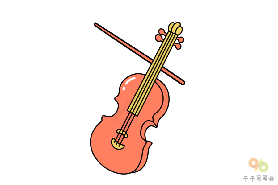 儿童学画乐器小提琴简笔画