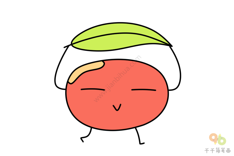 大红豆简笔画图片