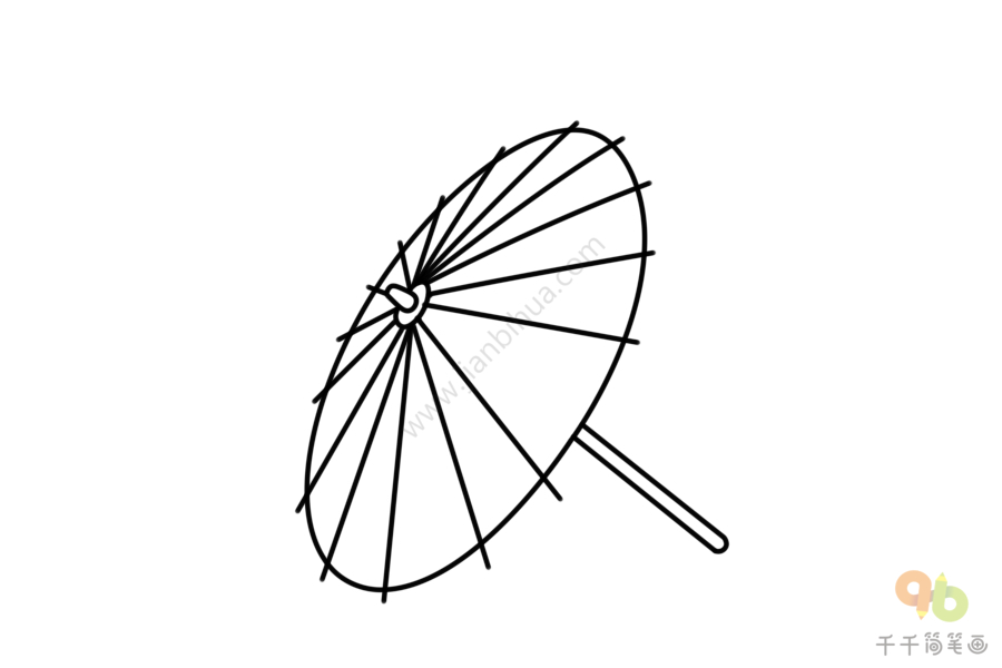 古风雨伞简笔画侧面图片