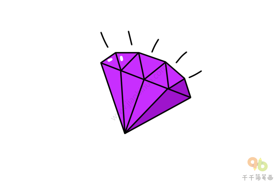 紫色钻石简笔画怎么画