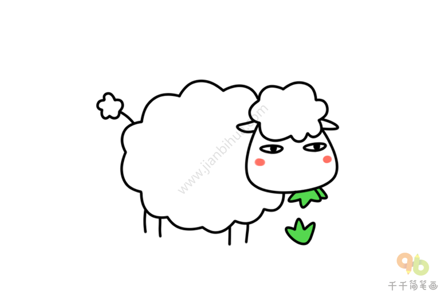 羊吃草图片简笔画图片